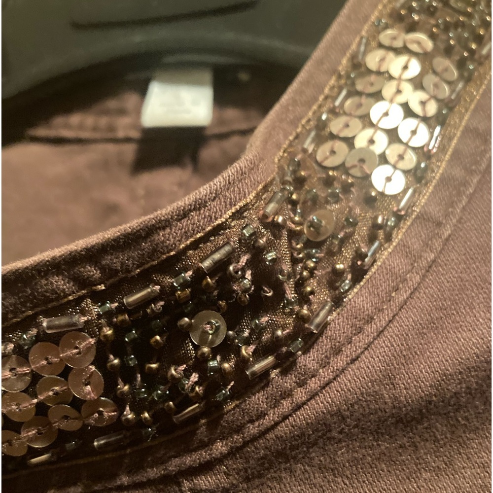Apt. 9 Brown Jacket With Sequins Embellished Coll… - image 7